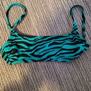 black and green zebra bikini top from target. size: XS